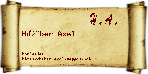 Héber Axel névjegykártya
